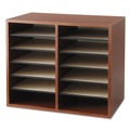 Office Filing Cabinets & Shelves | Safco 9420CY 12 Compartments 19.63 in. x 11.88 in. x 16.13 in. Fiberboard Literature Sorter - Cherry image number 0
