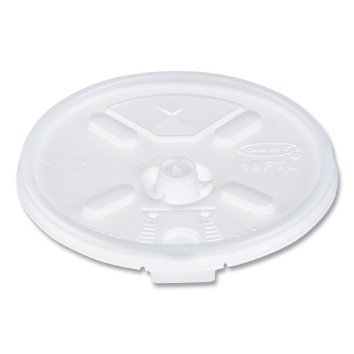 Just Launched | Dart 16FTLS Lift n' Lock Straw Slot 12 - 24 oz. Foam Cup Lids - Translucent (1000/Carton) image number 0