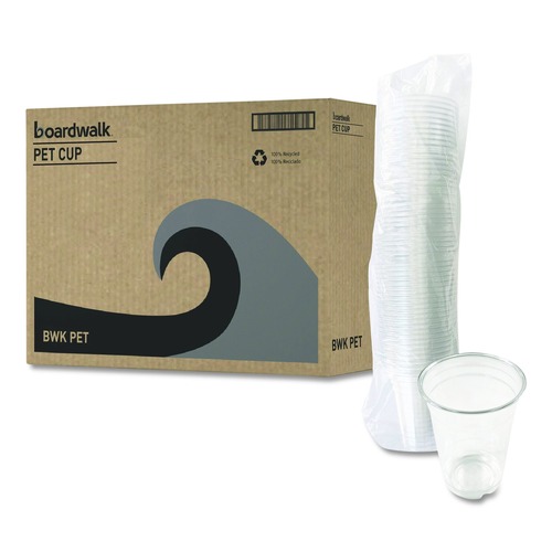 Cups and Lids | Boardwalk BWKPET14 14 oz. PET Cups - Clear (50/Bag, 20 Bags/Carton) image number 0