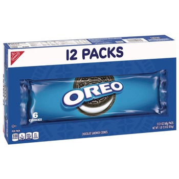 Nabisco 00440000470000 2.4 oz Oreo Cookies Single Serve Packs - Chocolate (12/Box)