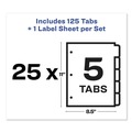 Dividers & Tabs | Avery 11423 Index Maker 11 in. x 8.5 in. 5-Tab Traditional Color Print and Apply Clear Label Dividers - Assorted (25/Box) image number 4