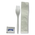 Cutlery | Boardwalk BWK3KITMW 3-Piece Fork/Napkin/Salt Packet Utensil Set - White (500/Carton) image number 1