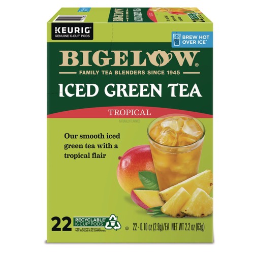 Coffee | Bigelow 5000364656 0.10 oz. Tea K-Cups - Tropical Iced Green Tea (22/Box) image number 0