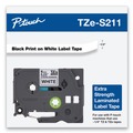 Labels | Brother P-Touch TZES211 0.23 in. x 26.2 ft. Extra-Strength Adhesive Laminated Labeling Tape - Black on White image number 2