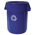 Trash & Waste Bins | Rubbermaid Commercial FG264307BLUE Brute 44 gal Polyethylene Recycling Container - Blue image number 0