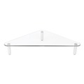 Monitor Stands | Kantek MS390 19.7 in. x 11 in. x 3.25 in. Supports 40 lbs. Glass Corner Monitor Riser - Clear image number 0