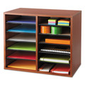 Office Filing Cabinets & Shelves | Safco 9420CY 12 Compartments 19.63 in. x 11.88 in. x 16.13 in. Fiberboard Literature Sorter - Cherry image number 3