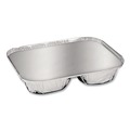  | Handi-Foil 2045-35-250W 8.5 in. x 6.38 in. x 1.47 in. 24 oz. 3-Compartment Aluminum Oblong Container with Lid - Silver (250/Carton) image number 3