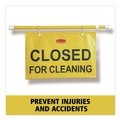 Mailroom Equipment | Rubbermaid Commercial FG9S1500YEL 50 in. x 1 in. x 13 in. Site Safety Hanging Sign - Yellow image number 2
