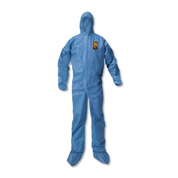 Ansell 58527 A20 Elastic Back Wrist/ankle Hood/boots Coveralls 4x-Large Blue 20/carton