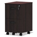 Office Carts & Stands | Alera ALEVA582816MY 15.38 in. x 20 in. x 26.63 in. Valencia Series 2-Drawer Mobile Pedestal - Mahogany image number 2