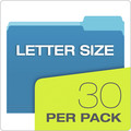 File Folders | Pendaflex 84370 Assorted 1/3-Cut Tabs Letter Size File Folders with Erasable Tabs - Assorted Colors (30/Pack) image number 1