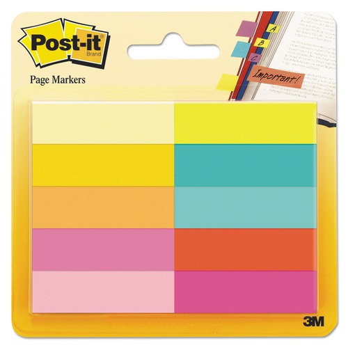 Page Flags | Post-it 670-10AB Page Flag Markers - Assorted Bright Colors (500/Pack) image number 0
