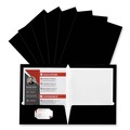 Report Covers & Pocket Folders | Universal UNV56416 11 in. x 8.5 in. Laminated Two-Pocket Folder with 100-Sheet Capacity - Black (25/Pack) image number 1