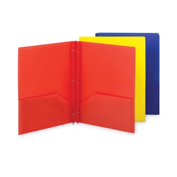 Smead 87746 11 x 8.5 Poly Two-Pocket Folder with Fasteners - Assorted (6/Pack)