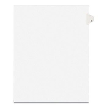 DIVIDERS AND TABS | Avery 01403 11 in. x 8.5 in. 26-Tab Avery Style C Preprinted Legal Exhibit Side Tab Index Dividers - White (25/Pack)