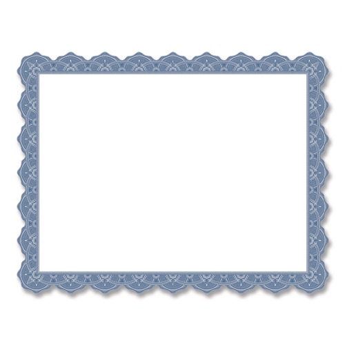Copy & Printer Paper | Geographics 40725OD 8.5 in. x 11 in. Award Certificates - White with Braided Blue Border (25/Pack) image number 0