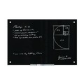 White Boards | U Brands 170U00-01 35 x 23 Glass Dry Erase Board - Black Surface image number 5