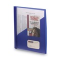 File Folders | Smead 86011 8.5 in. x 11 in. 0.5 in. Capacity Double-Prong Fastener Clear Front Poly Report Cover - Clear/Blue (5/Pack) image number 3