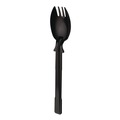 Cutlery | Dixie DUSSPR5 SmartStock Mediumweight Spork Plastic Tri-Tower Dispensing System Cutlery - Black (960/Carton) image number 2