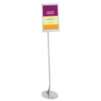 MAILROOM EQUIPMENT | Quartet 7922 Aluminum Frame 11 in. x 17 in. Designer Sign Stand - Silver