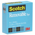 Back to School Sale | Scotch 811 0.5 in. x 36 yds 1 in. Core Removable Tape - Transparent (1-Roll) image number 1