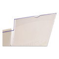 Desk Shelves | Deflecto 599401 Superior Image 13.5 in. W x 4.25 in. D x 10.88 in. H Slanted Sign Holder with Side Pocket - Clear image number 6