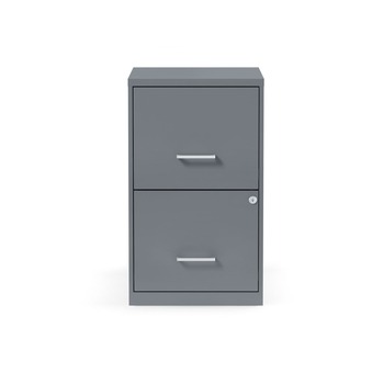 Alera 2806760 14 in. x 18 in. x 24.1 in. Soho 2-Drawer Vertical Letter File Cabinet - Charcoal