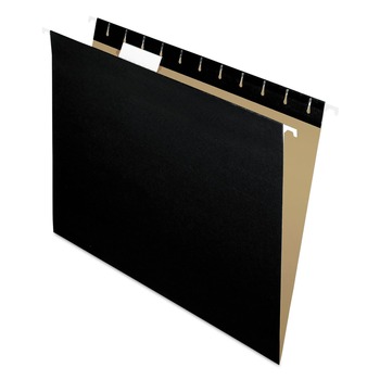 Pendaflex 81605 1/5-Cut Tabs Letter Size Colored Hanging Folders - Black (25/Box)