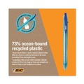 Pens | BIC BPRR11BE ReVolution Ocean Bound Medium 1 mm. Retractable Ballpoint Pen - Blue Ink/Translucent Blue Barrel (1-Dozen) image number 6