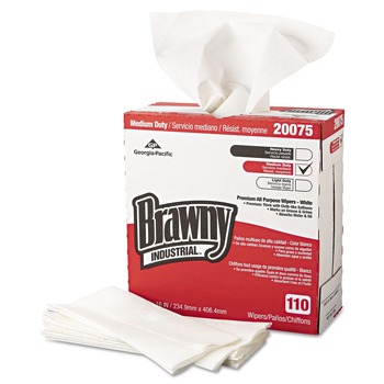 Georgia-Pacific 20075 9.25 in. x 16 in. 1-Ply Tall Dispenser All-Purpose DRC Wipers - Unscented, White (110/Box, 10-Boxes/Carton)