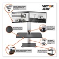Monitor Stands | Victor DC450 28 in. x 23 in. x 20.25 in. High Rise Electric Dual Monitor Standing Desk Workstation - Black/Aluminum image number 2