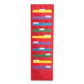 File Folders | Carson-Dellosa 5653 14 in. x 47 in. 10 Pockets Hanger Grommets Storage Pocket Chart - Red image number 0