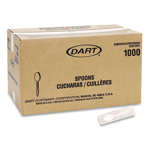 Cutlery | SOLO RSW3-0007 Teaspoon Individually Wrapped Reliance Mediumweight Cutlery - White (1000/Carton) image number 0