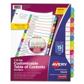 Dividers & Tabs | Avery 11845 1 - 15 Tab 11 in. x 8.5 in. Customizable TOC Ready Index Divider Set - Multicolor (1 Set) image number 0