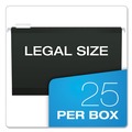 File Folders | Pendaflex 04153 1/5 BLA 1/5-Cut Tabs Colored Reinforced Hanging Legal Folders - Black (25/Box) image number 5