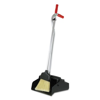 Unger EDPBR 33 in. x 12 in. Metal Ergo Dustpan with Broom - Red/Silver