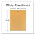 Envelopes & Mailers | Quality Park QUA37910 12 in. x 15.5 in. No. 110 28 lbs. Bond Weight Kraft Square Flap Clasp/Gummed Closure Clasp Envelope - Brown Kraft (100/Box) image number 3