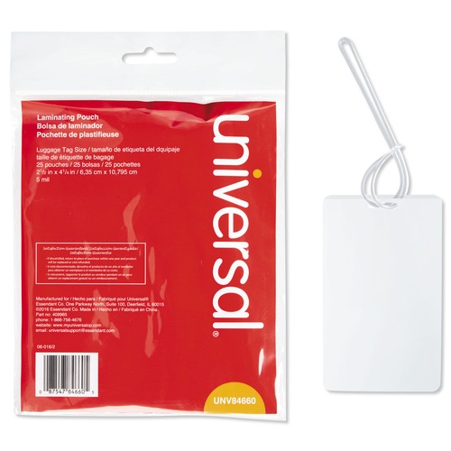 Laminating Supplies | Universal UNV84660 2.5 in. x 4.25 in. 5 mil Laminating Pouches - Gloss Clear (25/Pack) image number 0