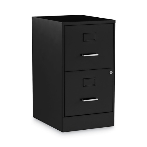 Office Filing Cabinets & Shelves | Alera 2806262 14 in. x 18 in. x 24.1 in. Soho 2-Drawer Vertical Letter File Cabinet - Black image number 0