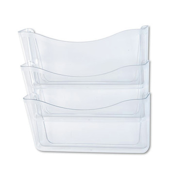 STORAGE AND ORGANIZATION | Rubbermaid 65976ROS 3 Sections 13.75 in. x 3.13 in. x 29.38 in. A4/Letter Size Unbreakable Wall Files - Clear (1/Box)