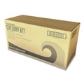 Cutlery | Boardwalk BWK3COMBOKITPP 6.97 in. Plastic Mediumweight Fork/Knife/Spoon 3-Piece Cutlery Kit - White (250/Carton) image number 3