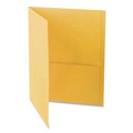 Report Covers & Pocket Folders | Oxford 57579EE 8.5 x 11 Leatherette Two Pocket Portfolio - Yellow/Yellow (10/Pack) image number 3