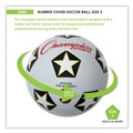 Breakroom Supplies | Champion Sports SRB3 No. 3 Size Soccer Rubber Sports Ball - White/Black image number 1