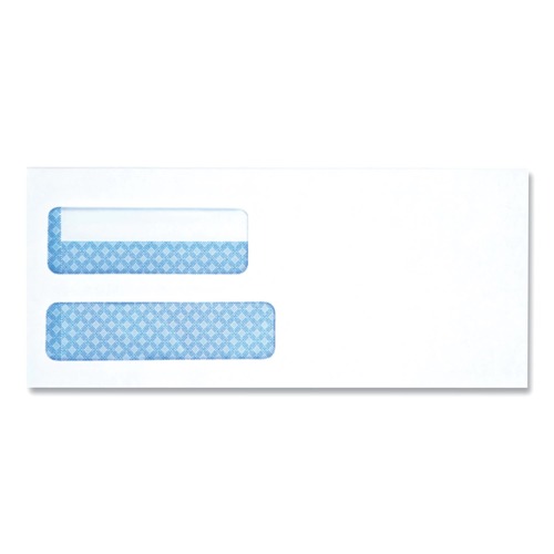 Envelopes & Mailers | Universal UNV36104 4.13 in. x 9.5 in. Square Flap Self-Adhesive Closure #10 Double Window Business Envelope - White (500/Box) image number 0