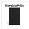 Office Filing Cabinets & Shelves | Alera 25513 42 in. x 18.63 in. x 67.63 in. 5 Legal/Letter/A4/A5 Size Lateral File Drawers - Black image number 8