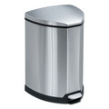 Trash & Waste Bins | Safco 9685SS 4 Gallon Stainless Steel Step-On Receptacle - Chrome/Black image number 0