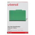 File Folders | Universal UNV10212 Bright Colored Pressboard Classification Folders - Legal, Emerald Green (10/Box) image number 0