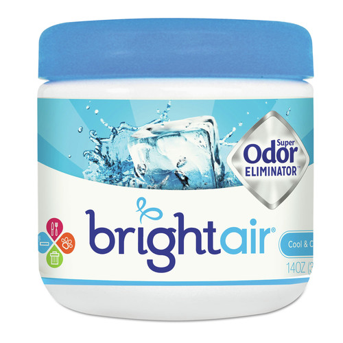 Odor Control | BRIGHT Air 900090 14 oz. Jar Super Odor Eliminator - Cool and Clean, Blue image number 0