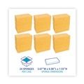 Just Launched | Boardwalk C31BWK 3-2/3 in. x 6-2/25 in. x 1-11/20 in. Cellulose Sponges - Medium, Yellow (24-Piece/Carton) image number 6